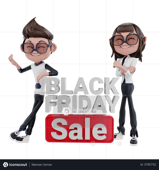 Oferta de viernes negro  3D Illustration