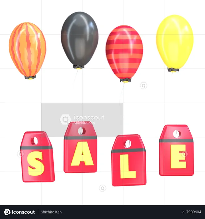 Venta de globos  3D Icon