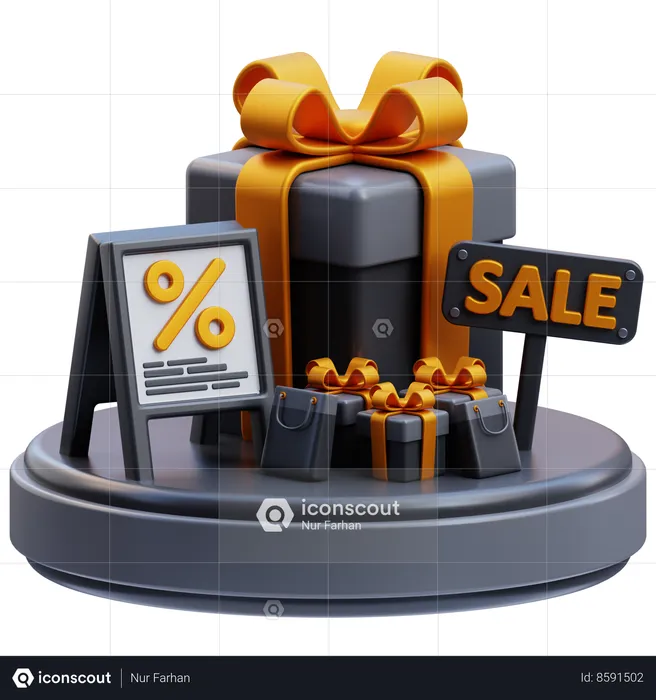 Ventas de regalos  3D Icon