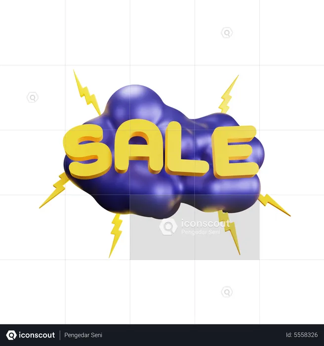 Bulle de nuage de vente  3D Sticker