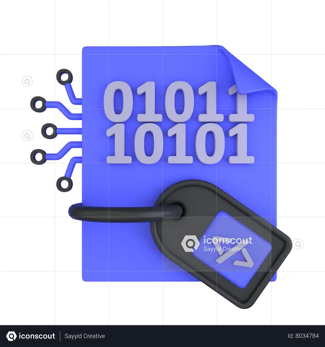 Code binaire de vente  3D Icon