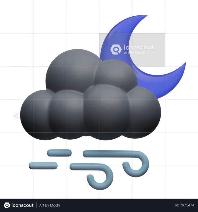 Nuit venteuse  3D Icon