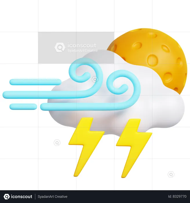 Orage venteux  3D Icon