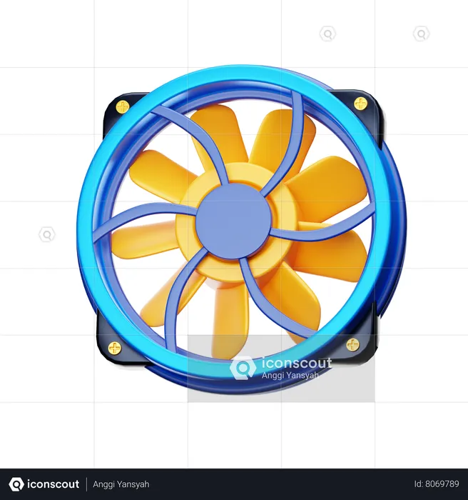 Ventilateur d'ordinateur  3D Icon