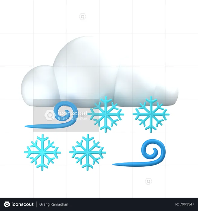 Tormenta de nieve  3D Icon