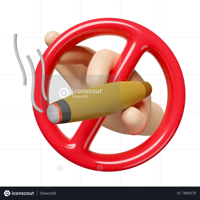 Zigarre verbieten  3D Icon