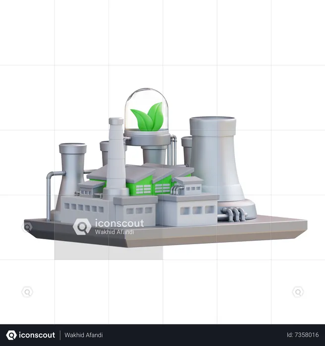 Fábrica verde  3D Icon