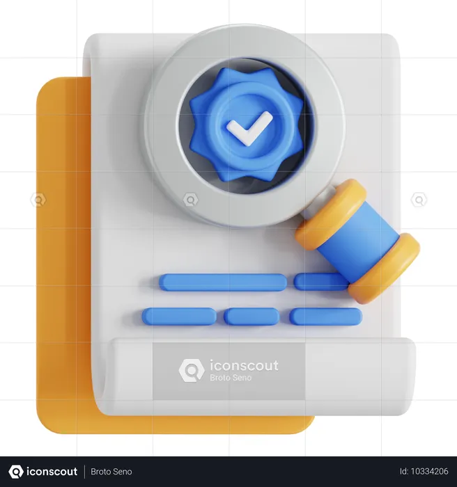 Verificação de aprovação  3D Icon