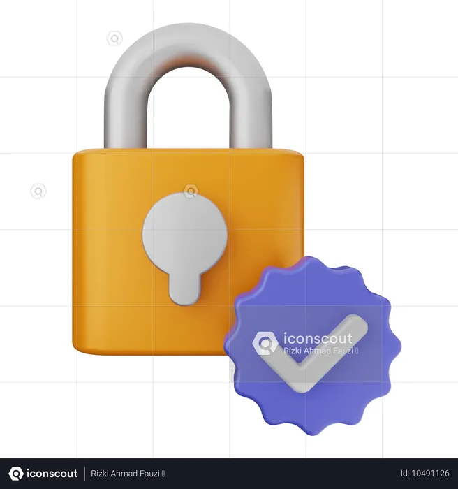 Verificação de bloqueio  3D Icon