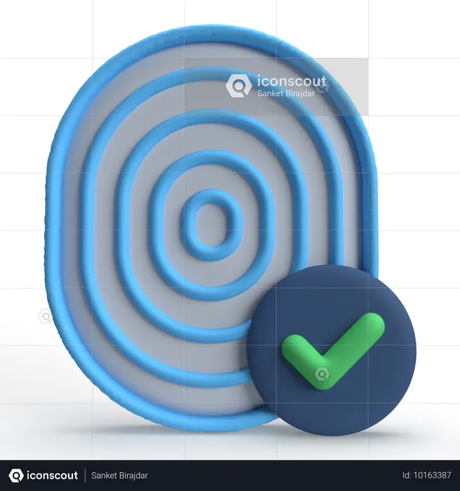 Verificação de impressão digital  3D Icon