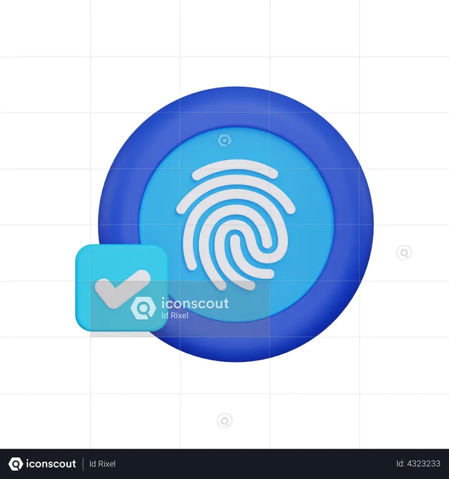 Verificación de huellas dactilares  3D Illustration