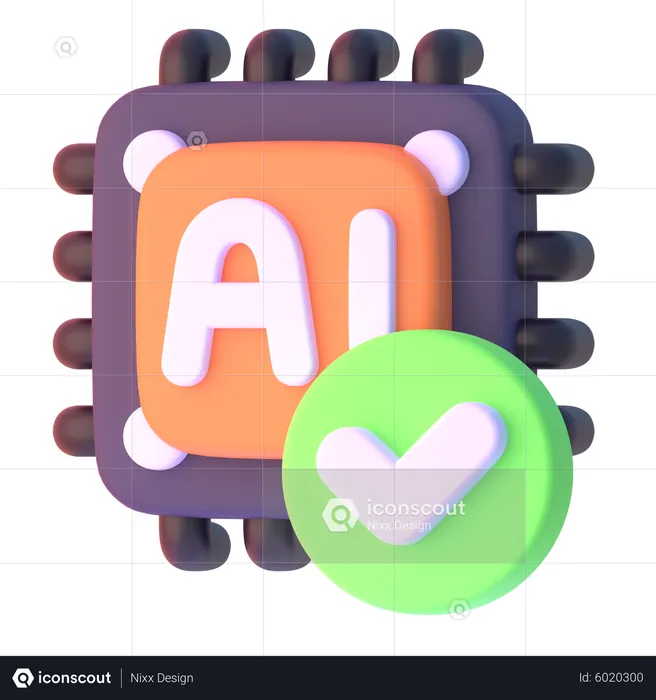 Chip AI verificado  3D Icon