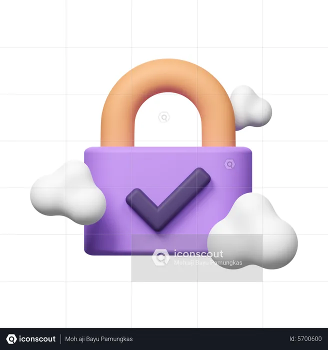 Verifique a segurança da nuvem  3D Icon