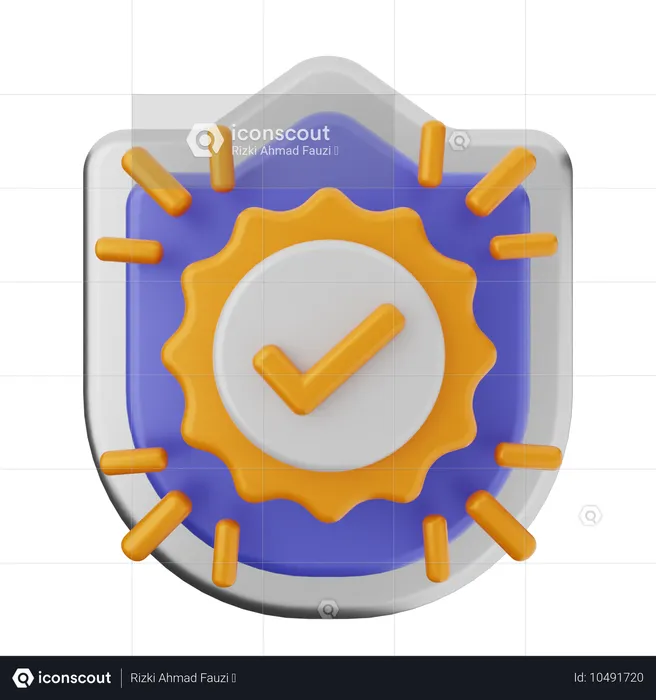 Bouclier de protection de vérification  3D Icon