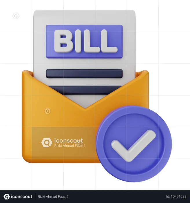 Vérification des factures  3D Icon