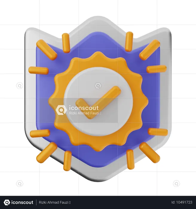 Verification Shield Protection  3D Icon