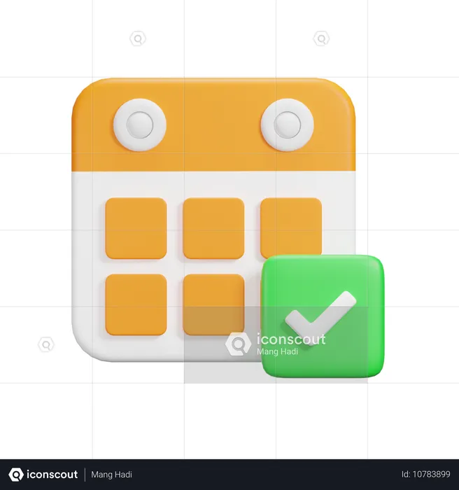 Verified Calendar  3D Icon