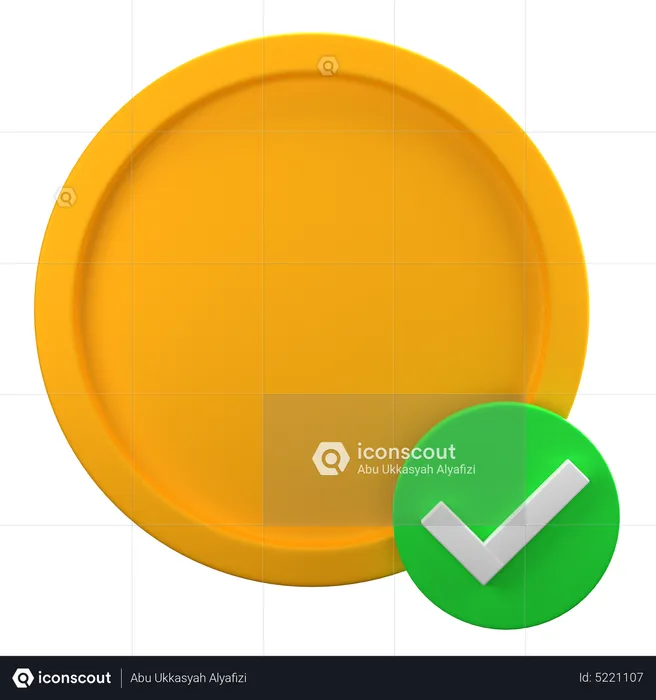 Verified Coin  3D Icon