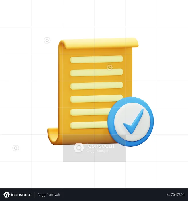 Verified Document  3D Icon