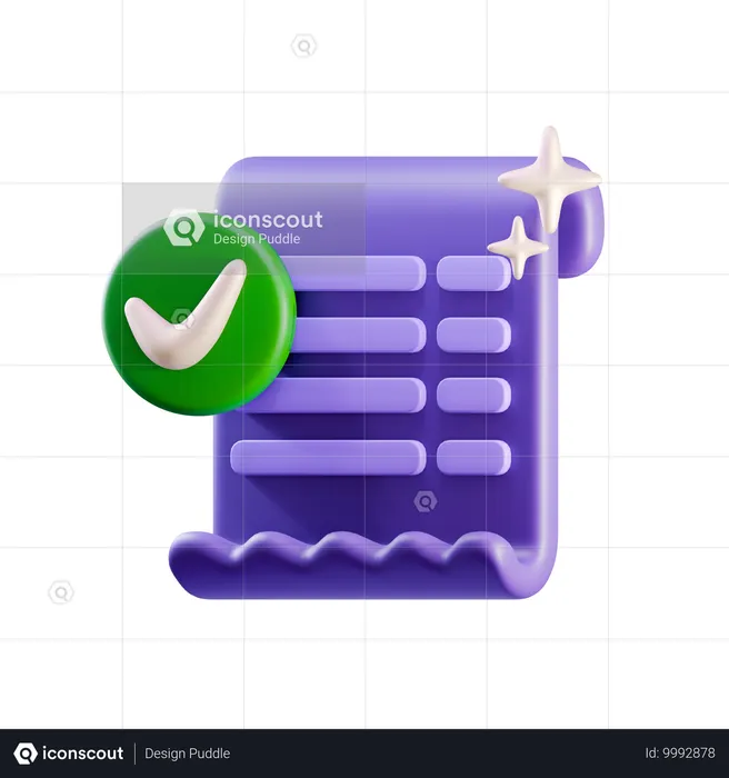 Verified document  3D Icon