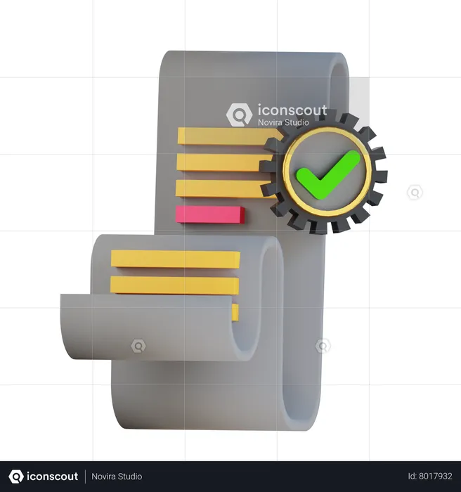 Verified Document  3D Icon