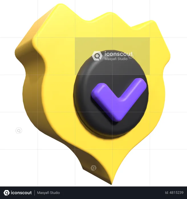 Verified Shield  3D Illustration