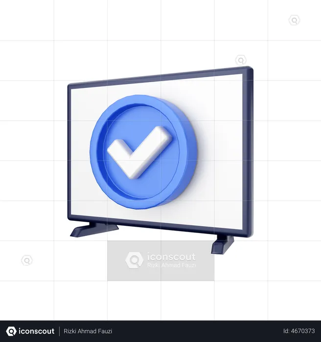 Verified Smart Tv  3D Illustration