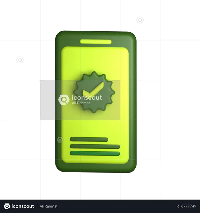 Verified Smartphone  3D Icon