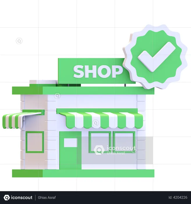 Verified store  3D Illustration