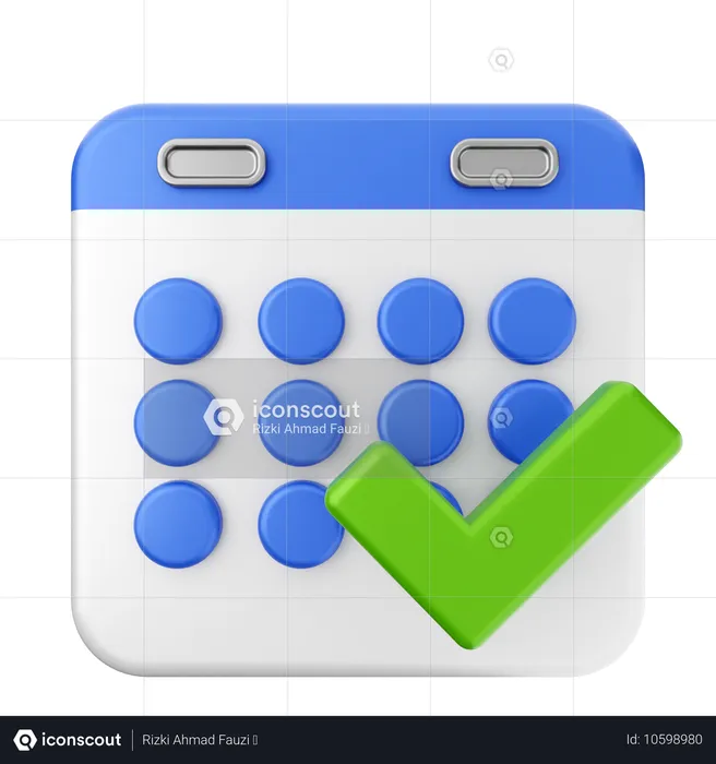 Vérifier le calendrier  3D Icon