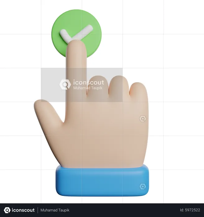 Verifique o gesto de toque  3D Icon