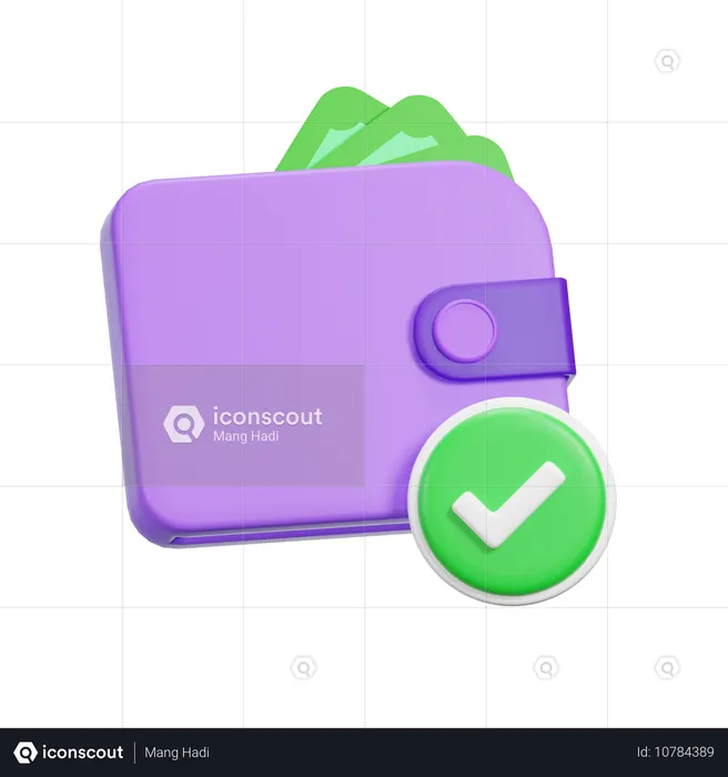 Verifizierte Brieftasche  3D Icon