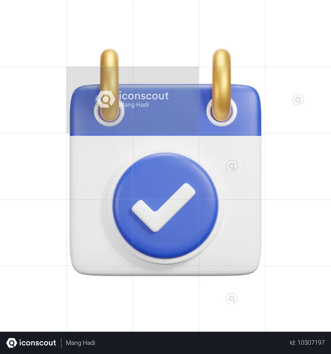 Verifizierter Kalender  3D Icon