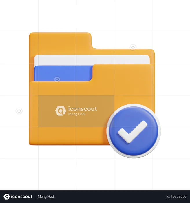 Verifizierter Ordner  3D Icon