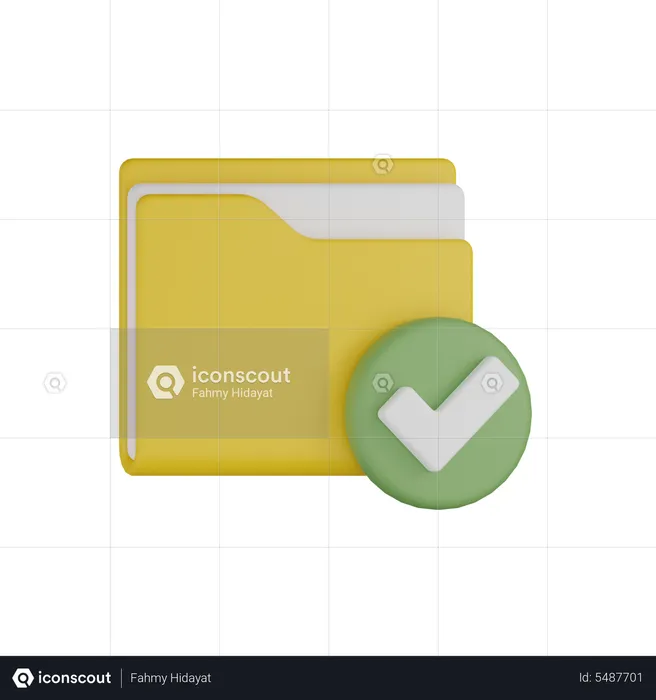 Verifizierter Ordner  3D Icon