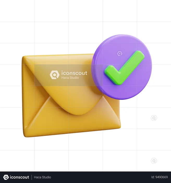 Verify Mail  3D Icon