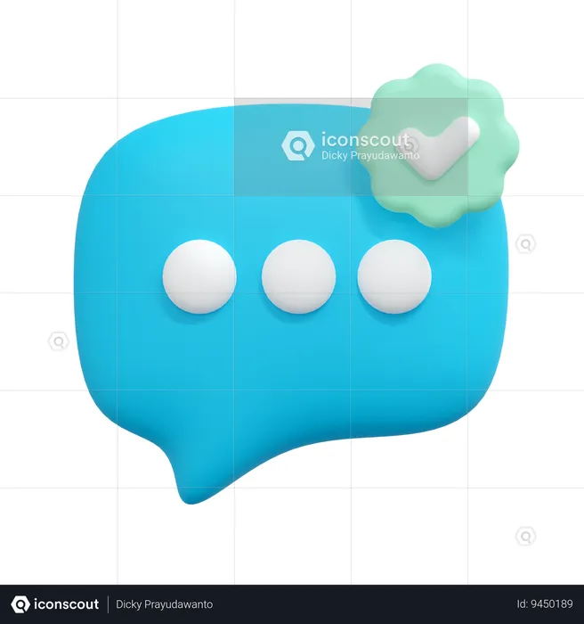 Verify message  3D Icon