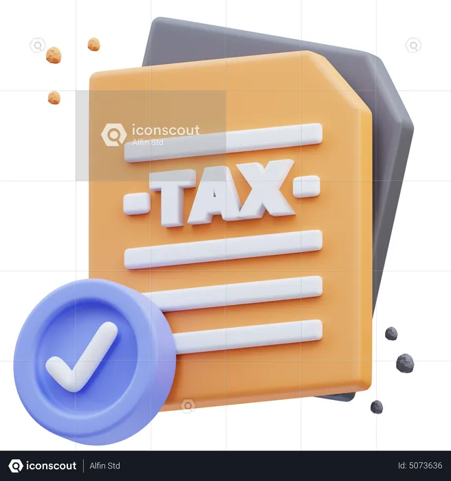 Verify Tax Paper  3D Icon