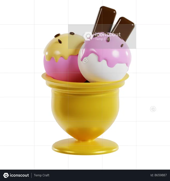 Verre à glace  3D Icon