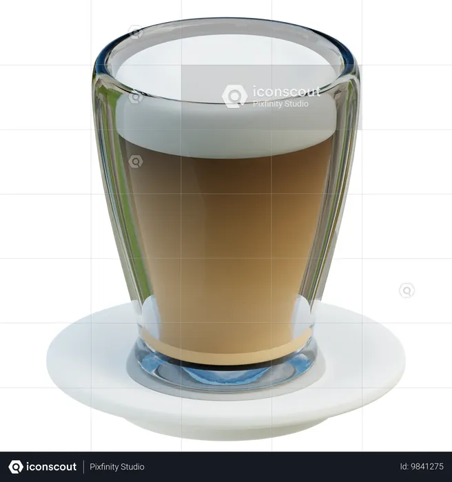 Verre à café au lait  3D Icon