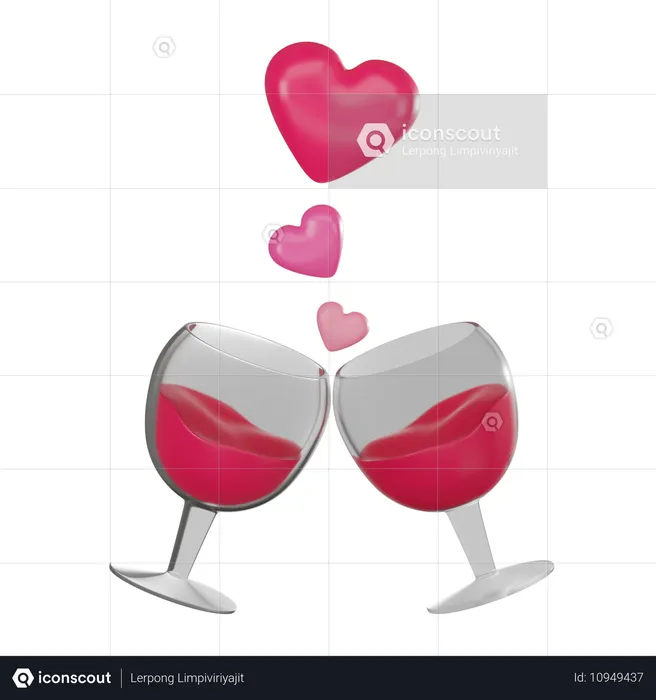 Verre de vin  3D Icon