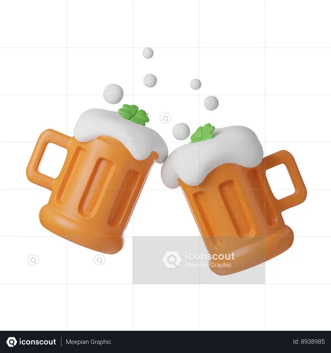 Verres à bière  3D Icon