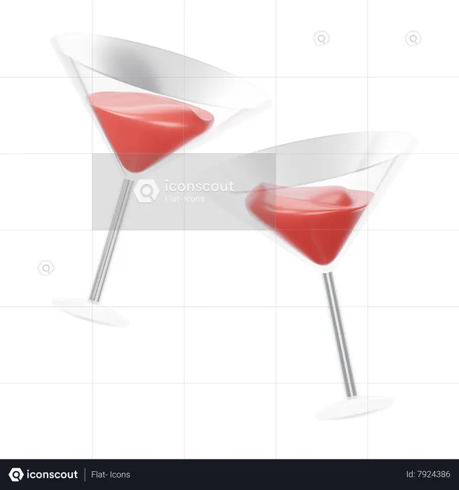 Verres à champagne  3D Icon