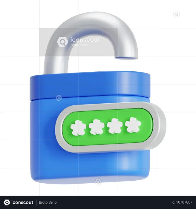 Verrouiller ouvert avec mot de passe  3D Icon