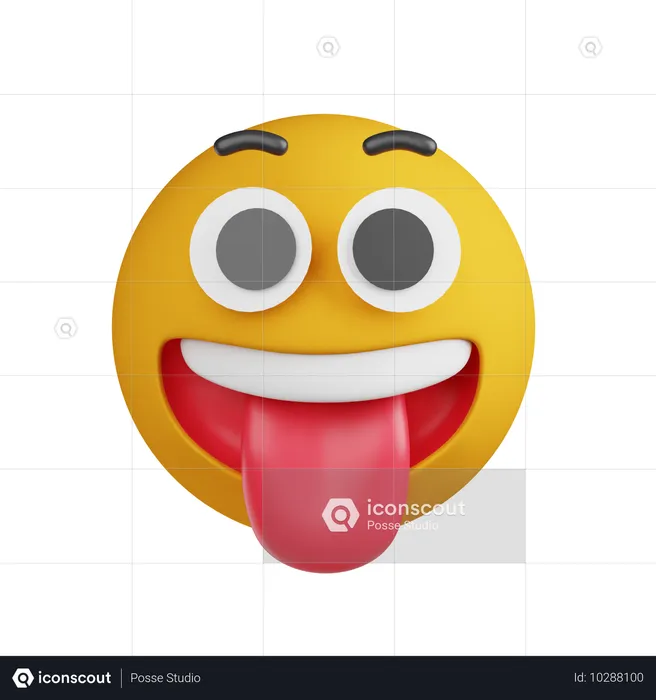 Verrücktes Gesicht Emoji Emoji 3D Icon