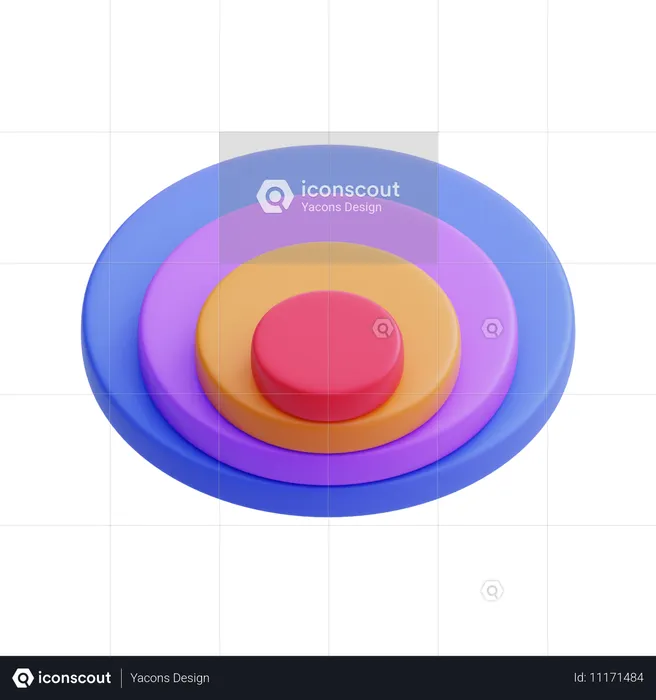 Verschachteltes proportionales Flächendiagramm  3D Icon