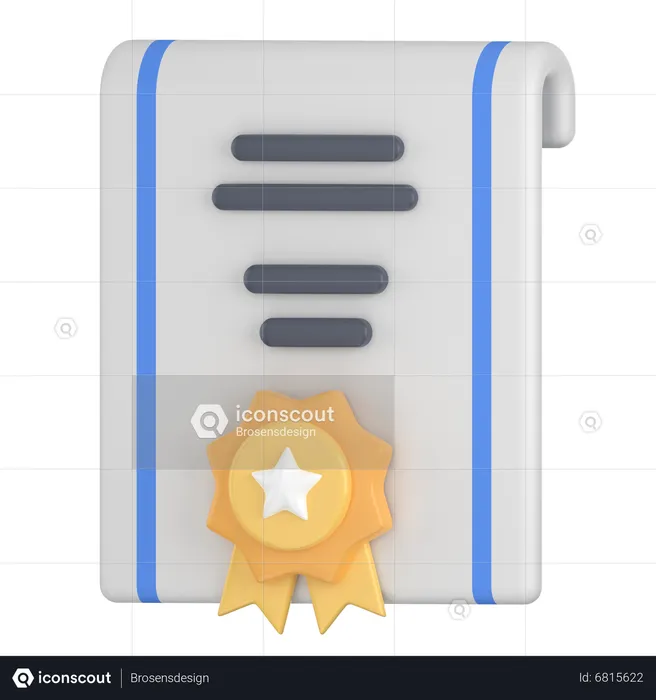 Vertical Certificate  3D Icon