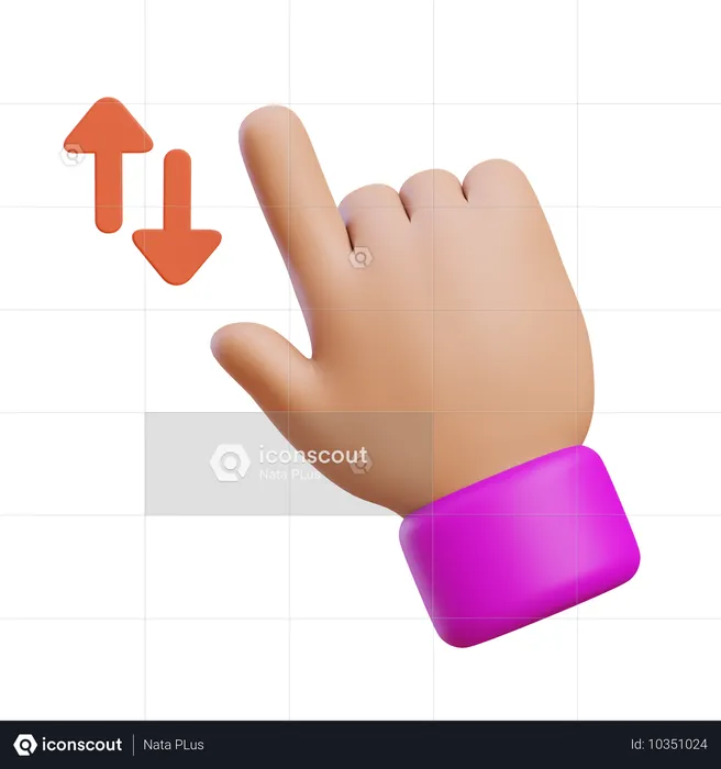 Vertical Scroll Hand Gesture  3D Icon