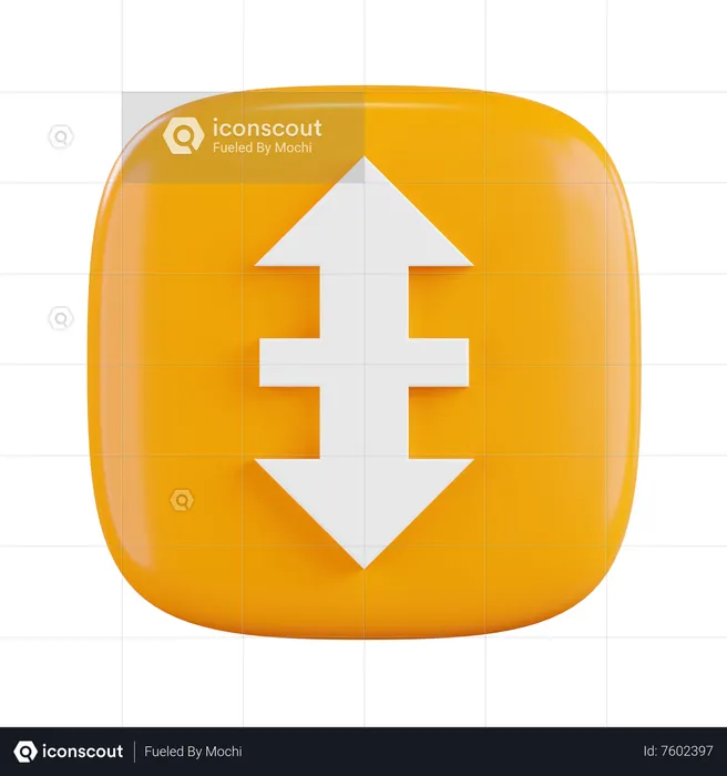 Vertikaler Schiebepfeil  3D Icon