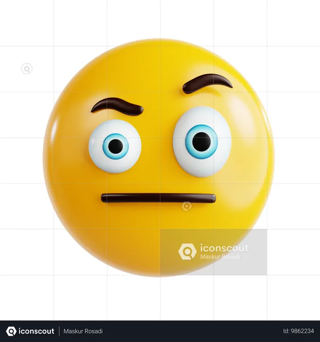 Verwirrter Emoji Emoji 3D Icon